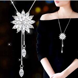 Dazzling Lariat  Floral Necklace